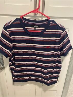 Vans Navy, White & Red Striped Short Sleeve Tee